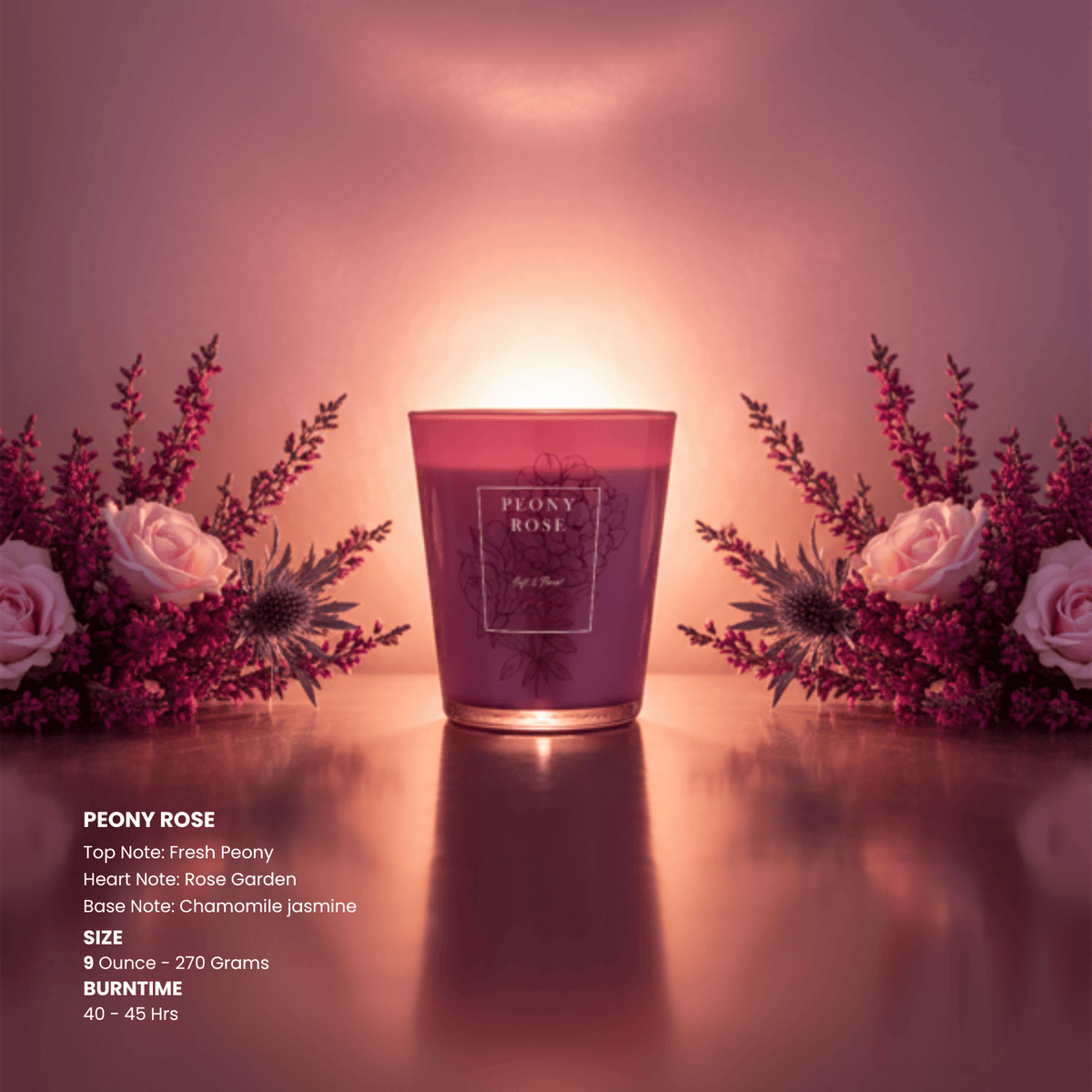 Soy Soft & Floral Peony Rose Scented Candle
