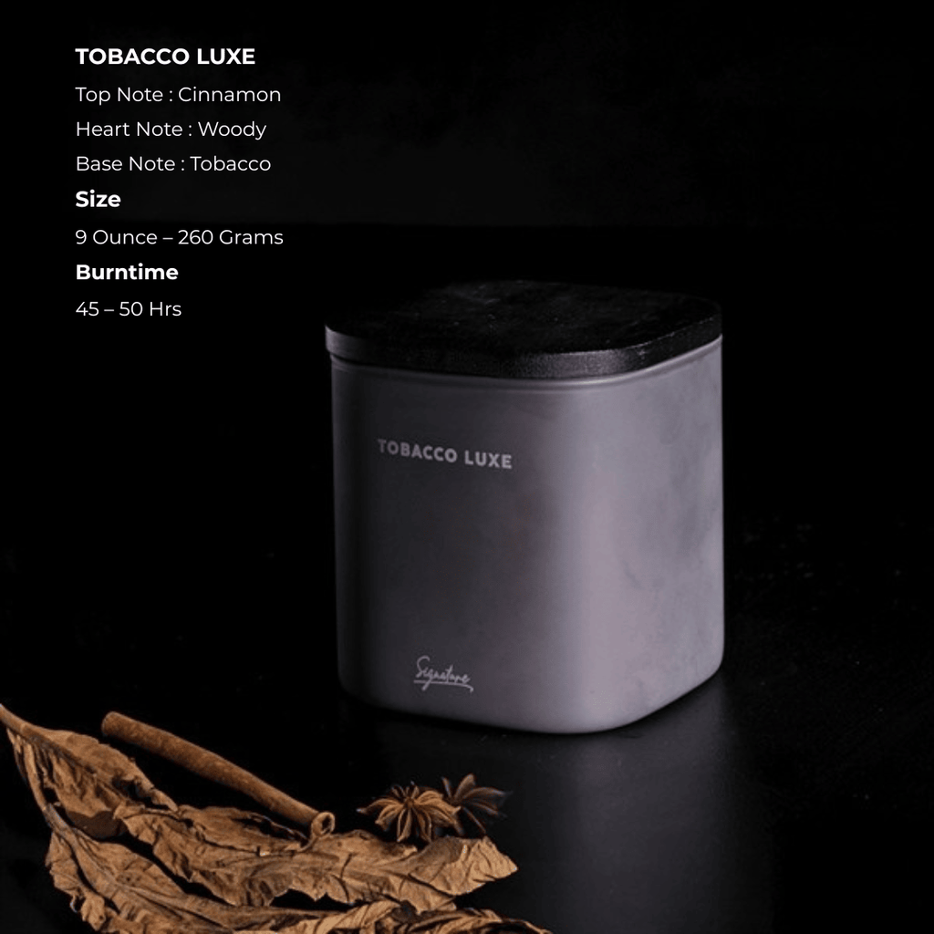 Spiced Woods & Aged Tobacco Scented Tobacco Luxe Candle