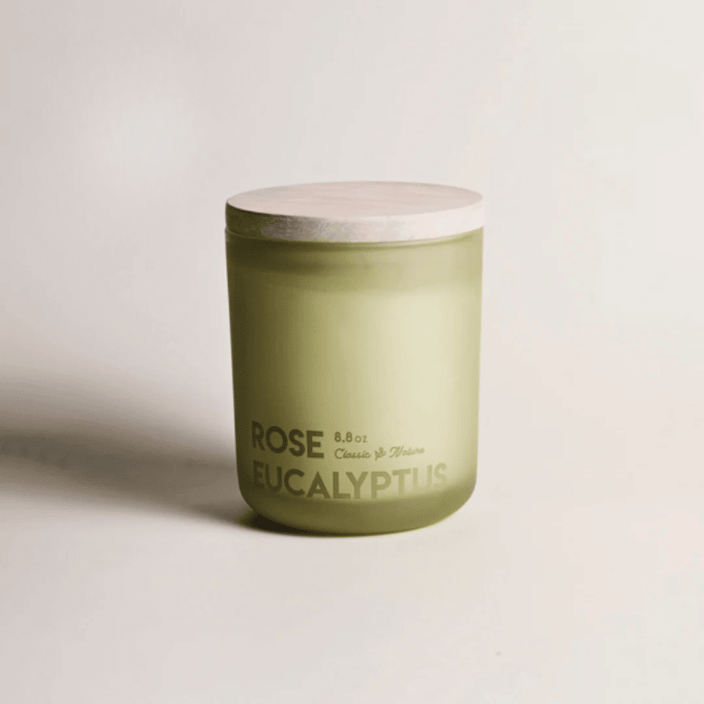 Refreshing Floral & Spa Scent Soy Rose Eucalyptus Candle