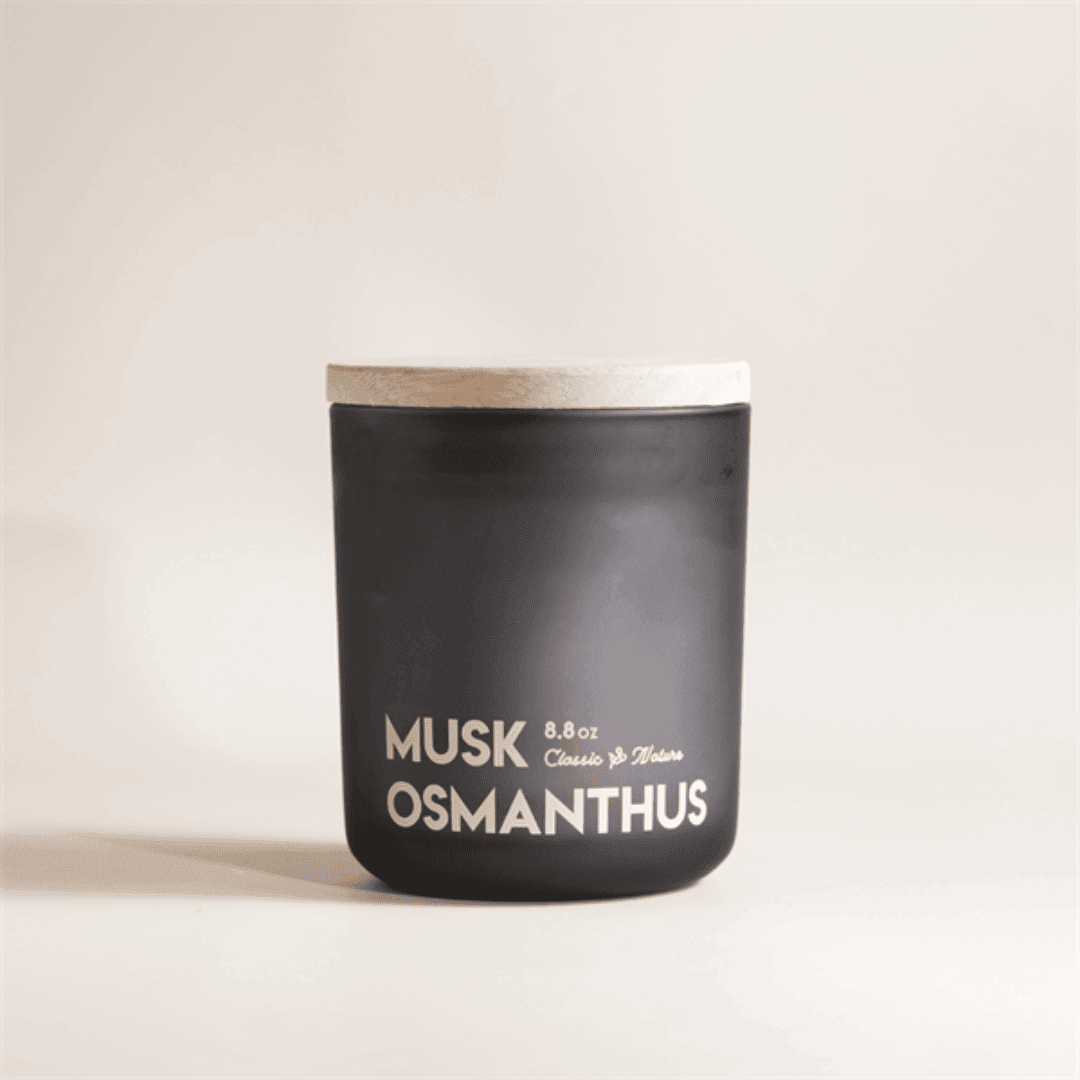 Smokey Teak & Classic Suede Scented Musk Osmanthu Candle